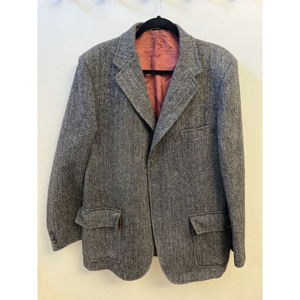 Vintage Eddie Bauer 100% Scottish Wool 46 Long Suit Jacket‎